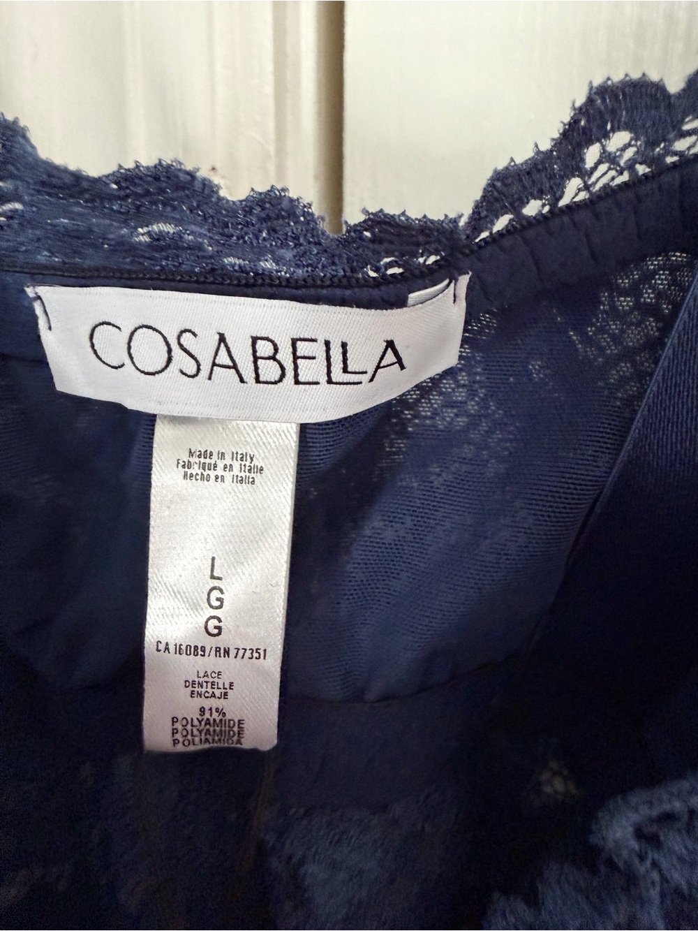 Cosabella Navy Lace Longline Bralette-large curvy - Picture 4 of 5